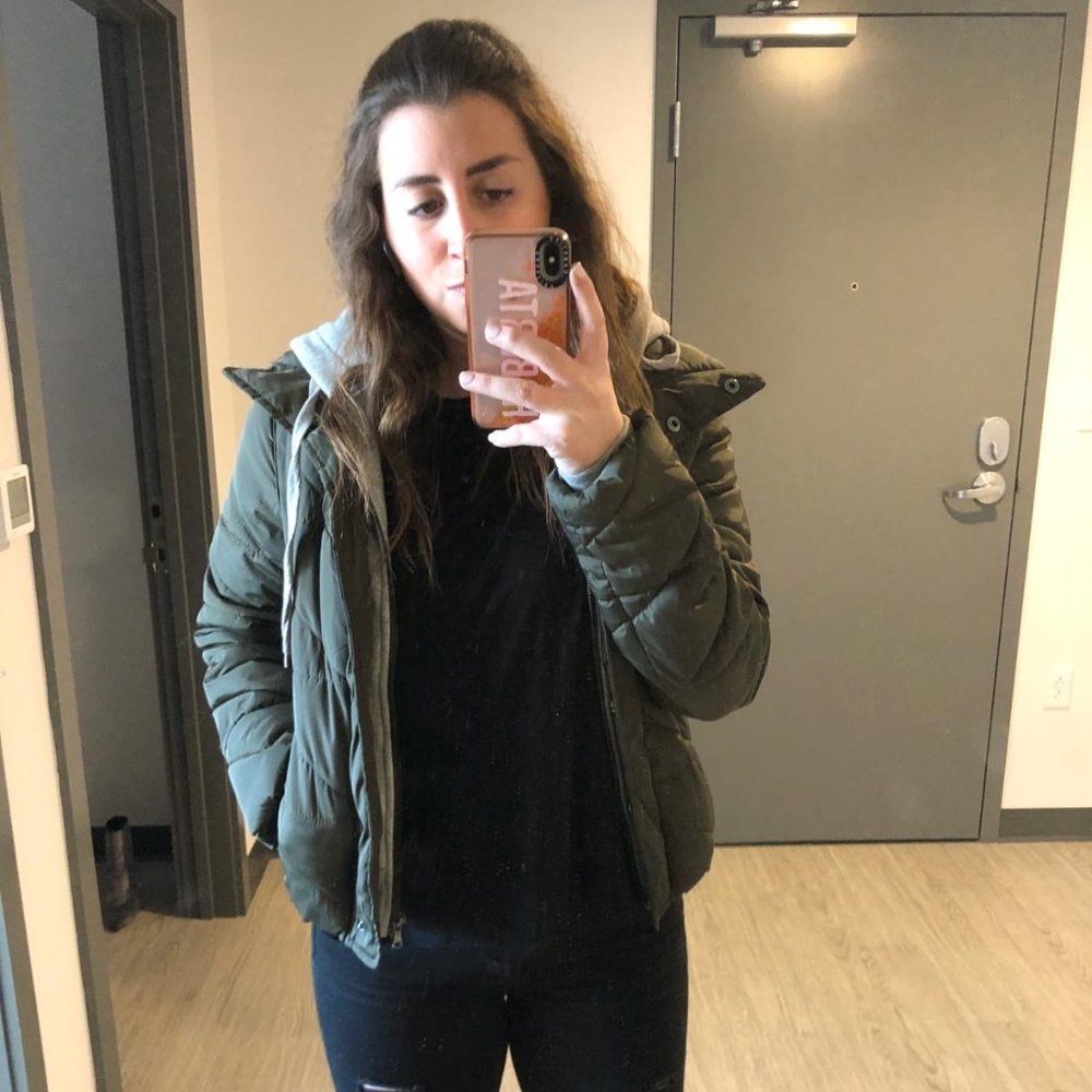 Zara Green Puffer Jacket